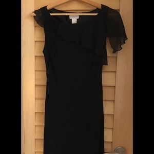 Elegant classic long black formal dress